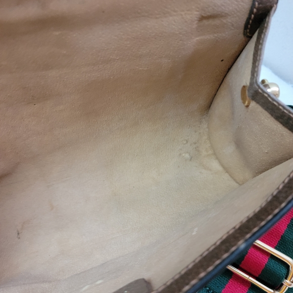 100% Authentic Gucci web sherry line clutch Bag - Picture 7 of 14